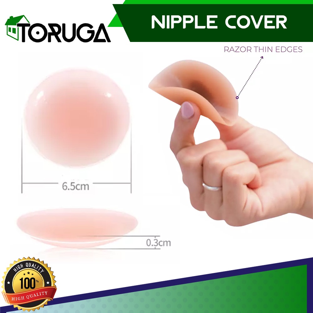 Sepasang Nipple Cover Silicon Gel Pad Breast Seamless Boob Tape BH Bra