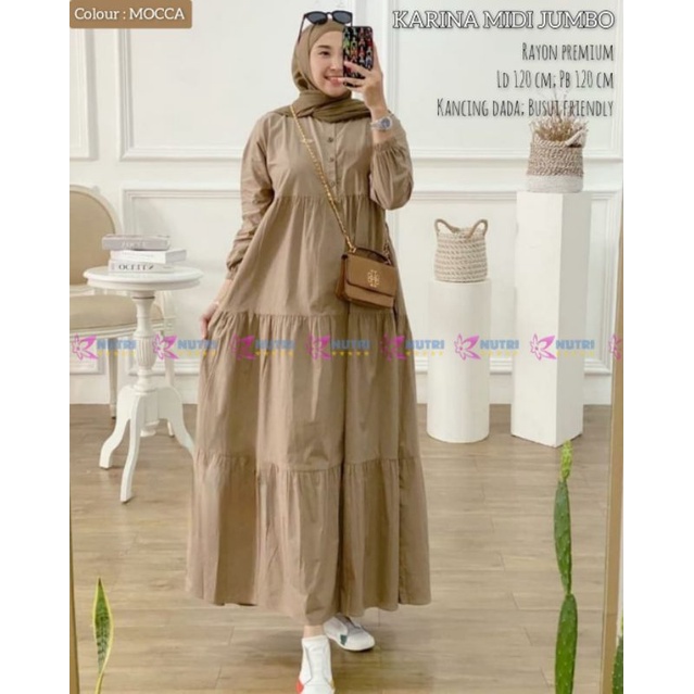 Karina Midi Jumbo/Jumbo Dress/Gamis/Baju Muslim