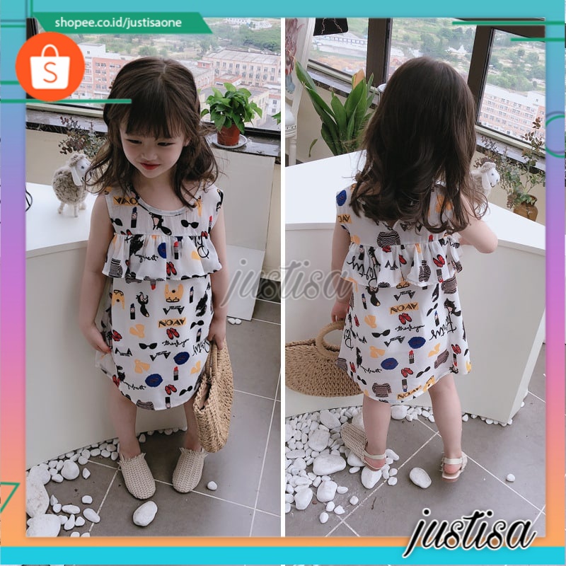 Promo !! Dress anak cewek lucu / dress fashion noav in rumbai ukuran 1-2tahun / Dress import termurah