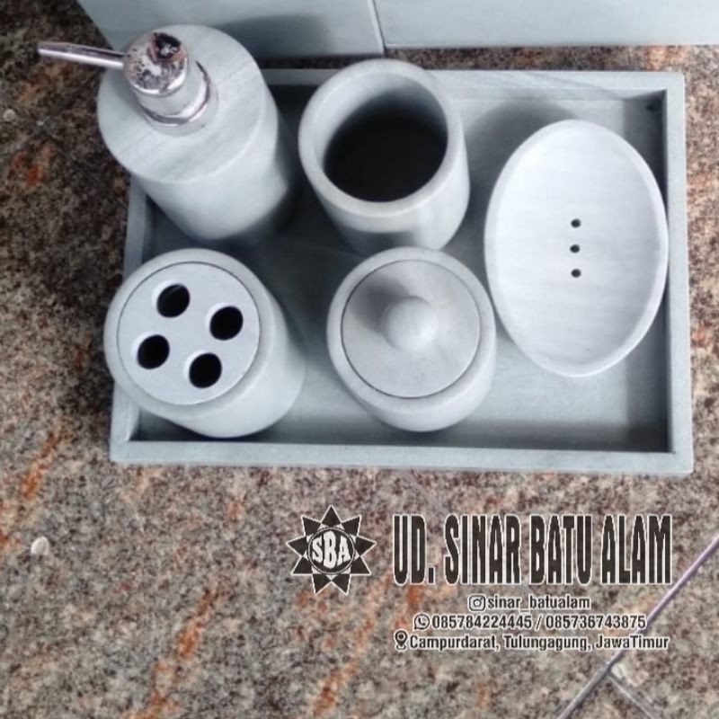 Suplier Dispenser Soap / Bathroom Set Marble Perlengkapan Hotel Perlengkapan Kamar Mandi yBqzoEiXjA6wQ