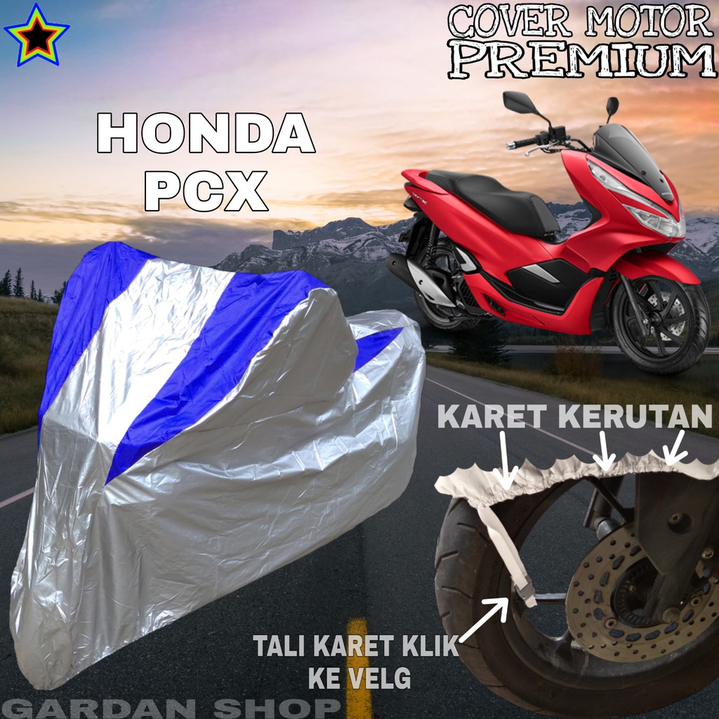 Sarung Motor HONDA PCX Silver BIRU Body Cover Honda PREMIUM