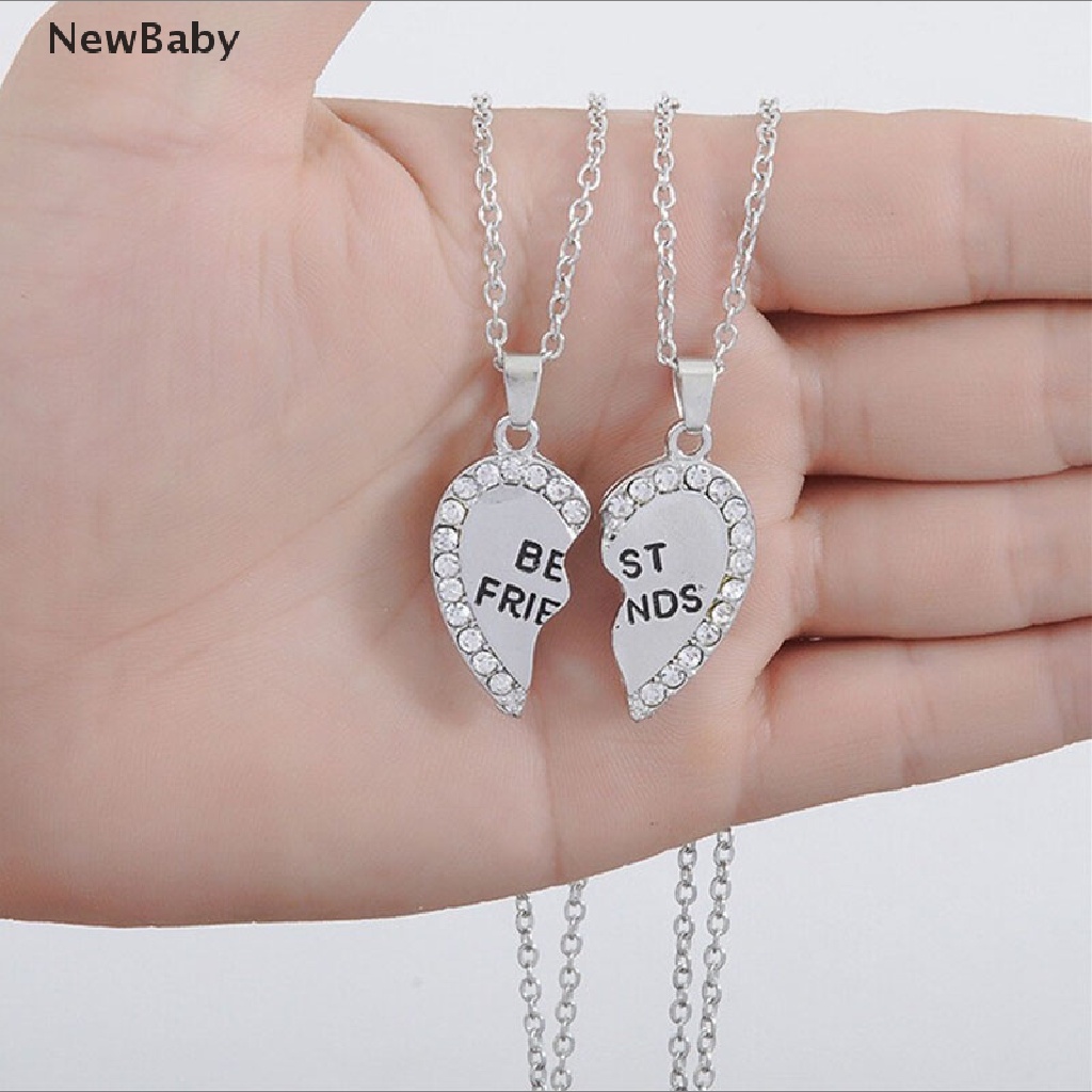 Kalung Rantai Dengan Liontin Hati Motif Tulisan Best Friend Untuk Wanita