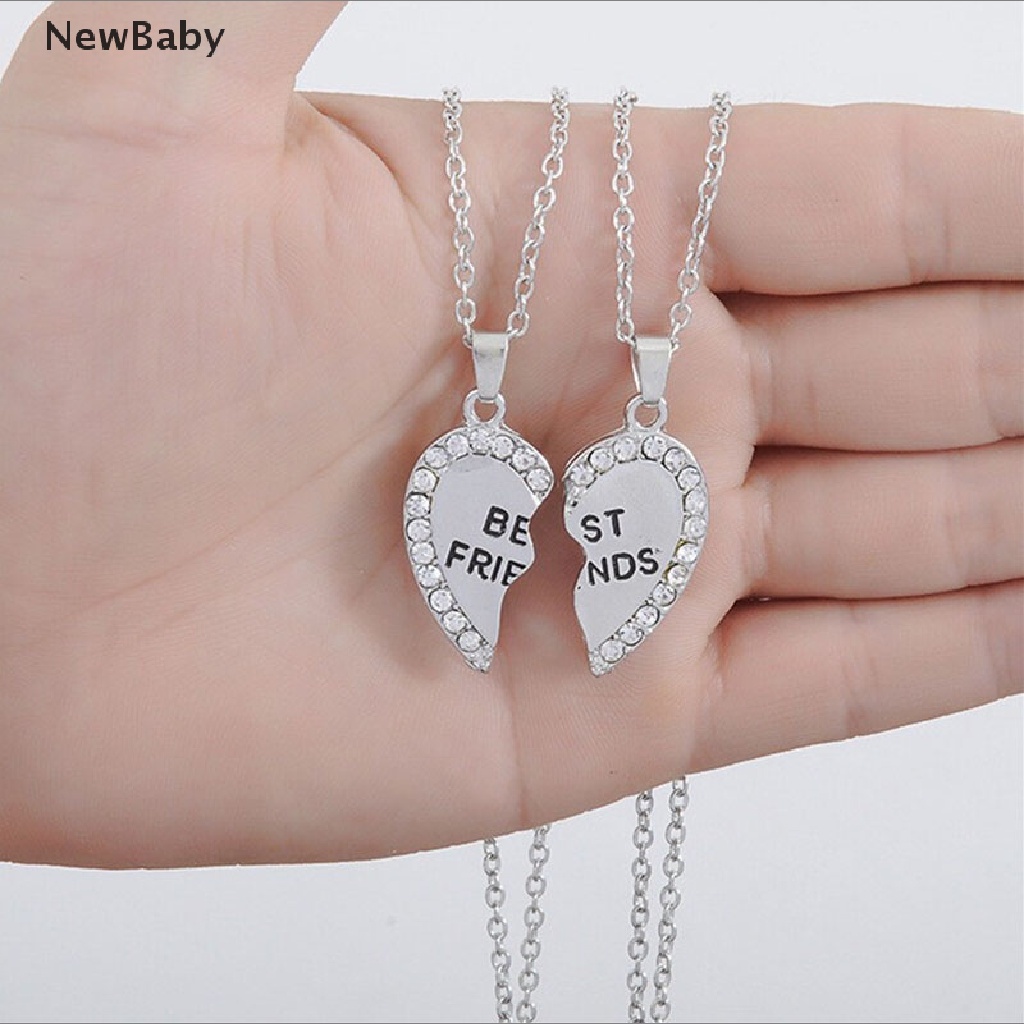 Kalung Rantai Dengan Liontin Hati Motif Tulisan Best Friend Untuk Wanita