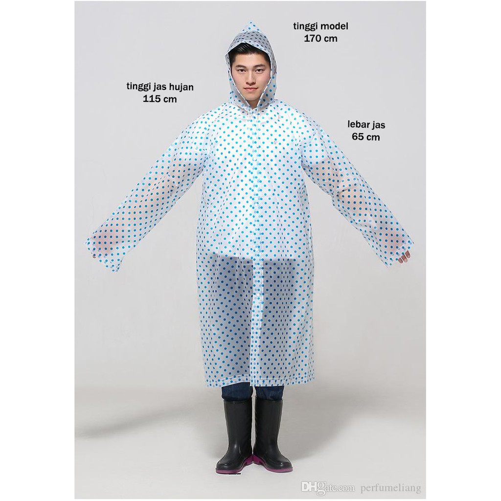 RA 05 Jas Hujan Motif Poncho Kancing Polkadot Unisex Korean Style BEST SELLER