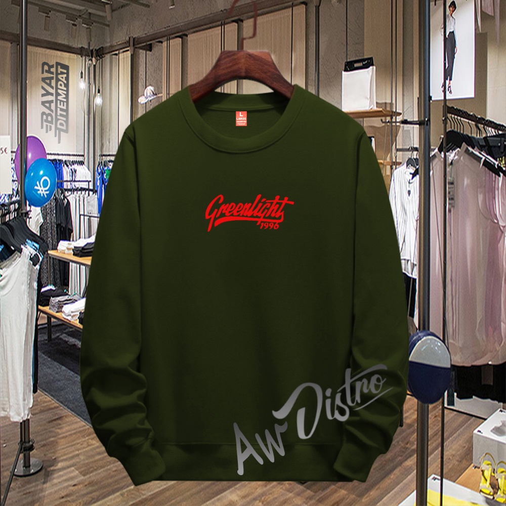 COD Sweater Distro Greenlight 1996 Ret Premium Quality Sweater Tulisan Jaket Kata-Kata Hoodie Sablon