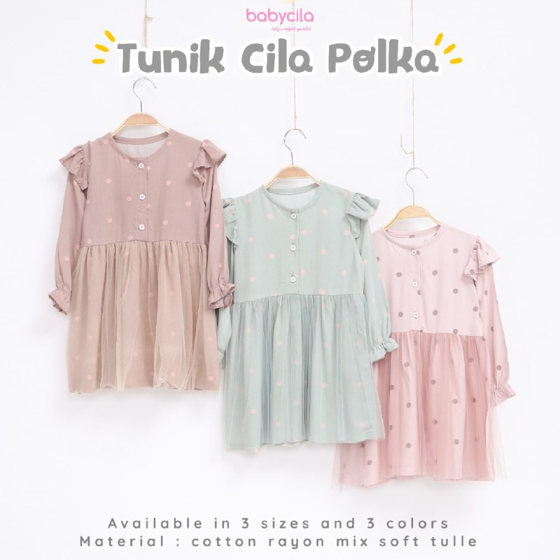 Tunik Cila Polka Mix Tulle by baby cila / Ready S