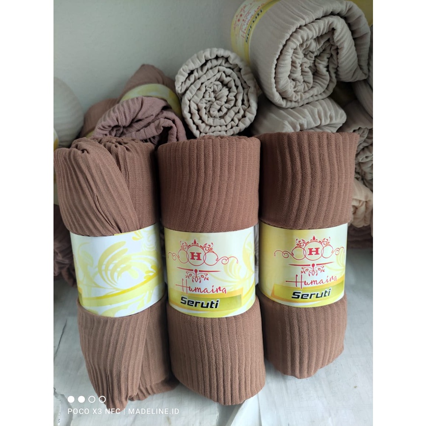 Pashmina plisket FULL ceruty armany (GROSIR) /Pashmina plisket ceruty bebydoll premium/hijab premium-coklat mocca