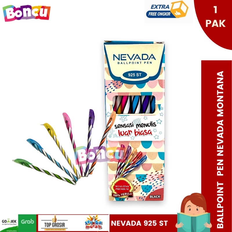 

Bolpoint / pen / Bolpen /Pulpen Nevada - Bolpoin Ulir - Bolpen Unik - Pen Lilin Murah 0.7mm / NEVADA PER LUSIN BEST SELLER