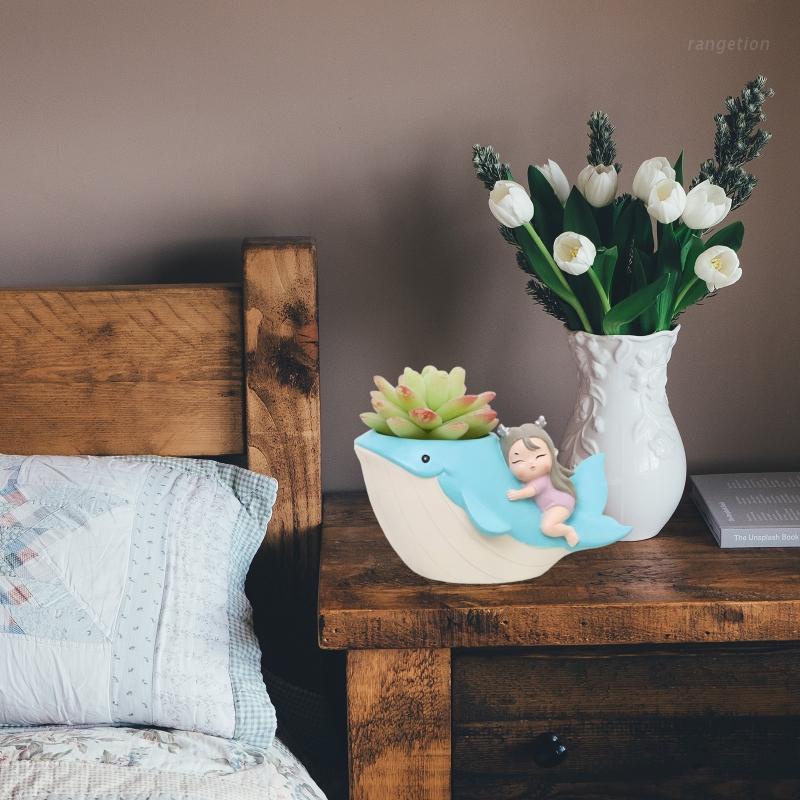 Cetakan Pot Bunga Handmade DIY Bentuk Paus 3D Bahan Silikon Untuk Dekorasi Rumah