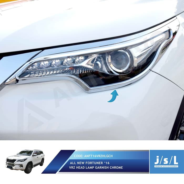 Aksesoris Tambahan Ekterior Mobil  All New Fortuner Garnis Lampu Depan/Head Lamp Garnish Elegant