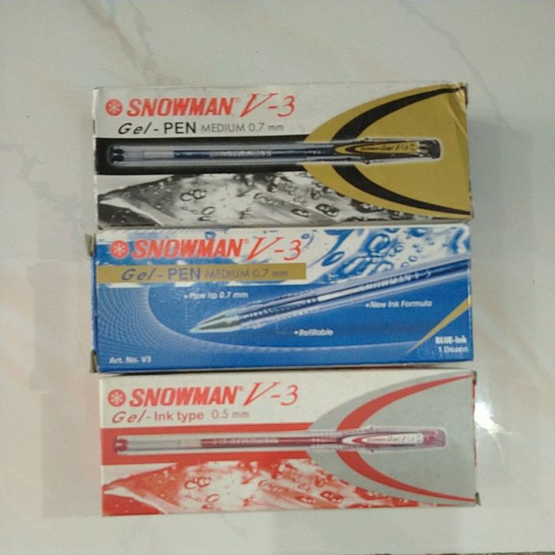 

[ ECER ] Bolpen/pulpen gel snowman v-3 [ 0,5]