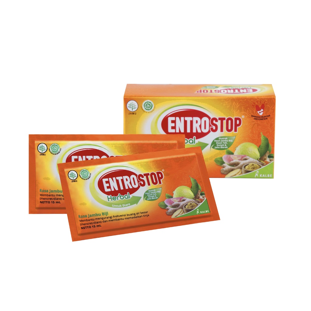 Entrostop Cair Herbal Obat Diare Mencret Praktis Box 6 Sachet @ 15 ml