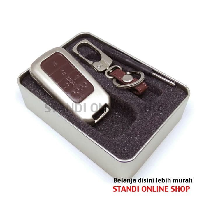 Sarung Kunci Remote Smartkey Cover Alloy Honda All New Civic Turbo Coklat