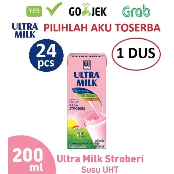 

BAYAR COD Susu Ultra Stroberi (Strawberry) - 200 ml - 1 DUS ISI 24 pcs