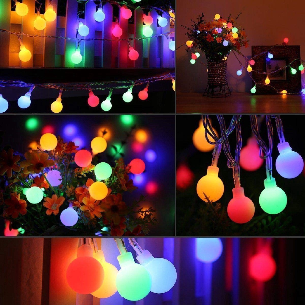 Lampu Tumblr Led Bentuk Bola Dunia Panjang 1.5m, 3m, 4m, Tenaga Baterai Untuk Dekorasi Natal, Indoor, Outdoor