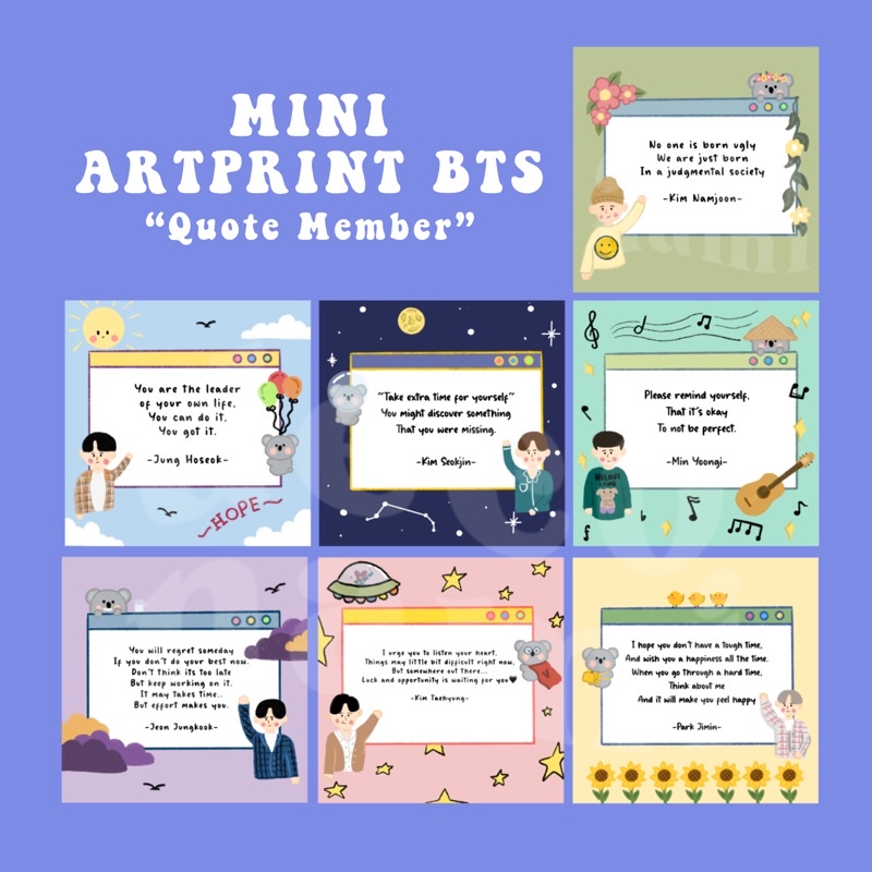 Artprint Quotes BTS Member