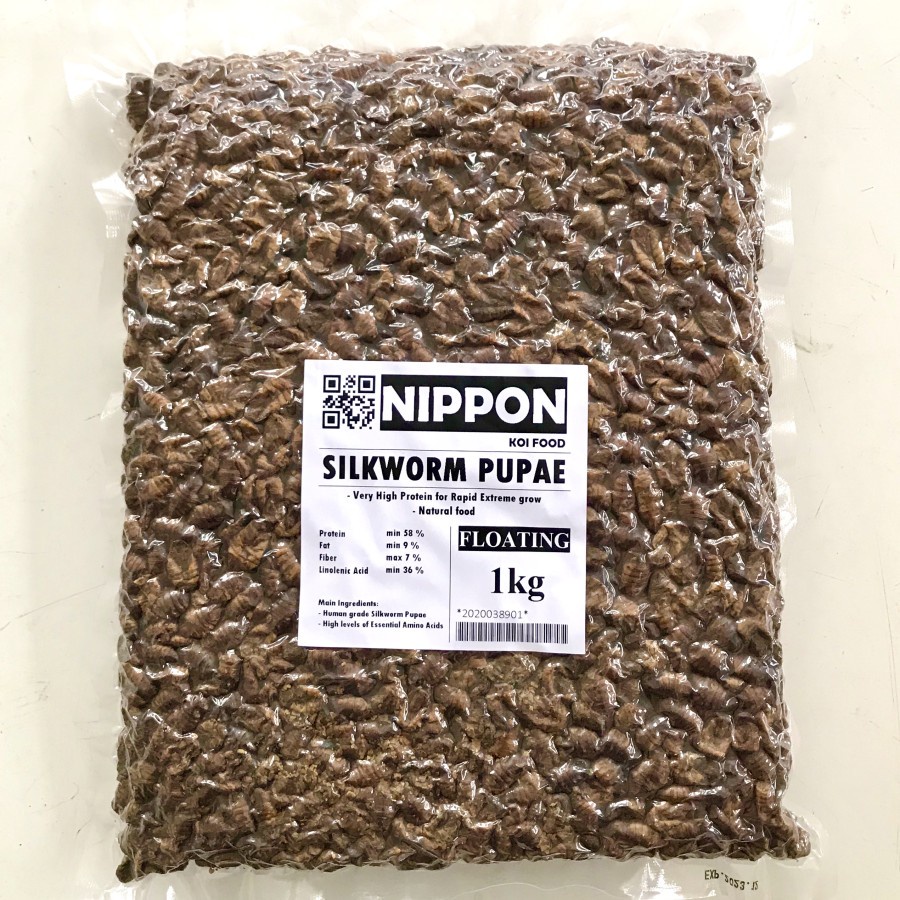 Nippon Silkworm Pupae 1kg 1 kg Ulat Sutra Makanan Ikan Koi Arwana Food