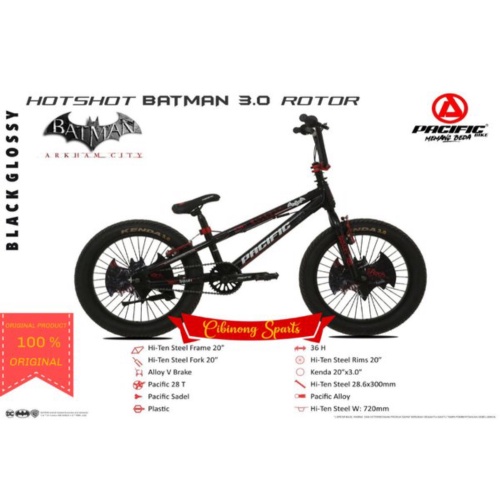 Dijual Sepeda 20 BMX Pacific Batman Ban Besar Limited