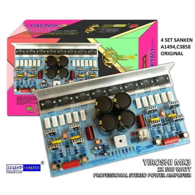 KIT POWER AMPLIFIER  STEREO YIROSHI MK3 MK-3 1000W PLUS TR FINAL ORIGINAL