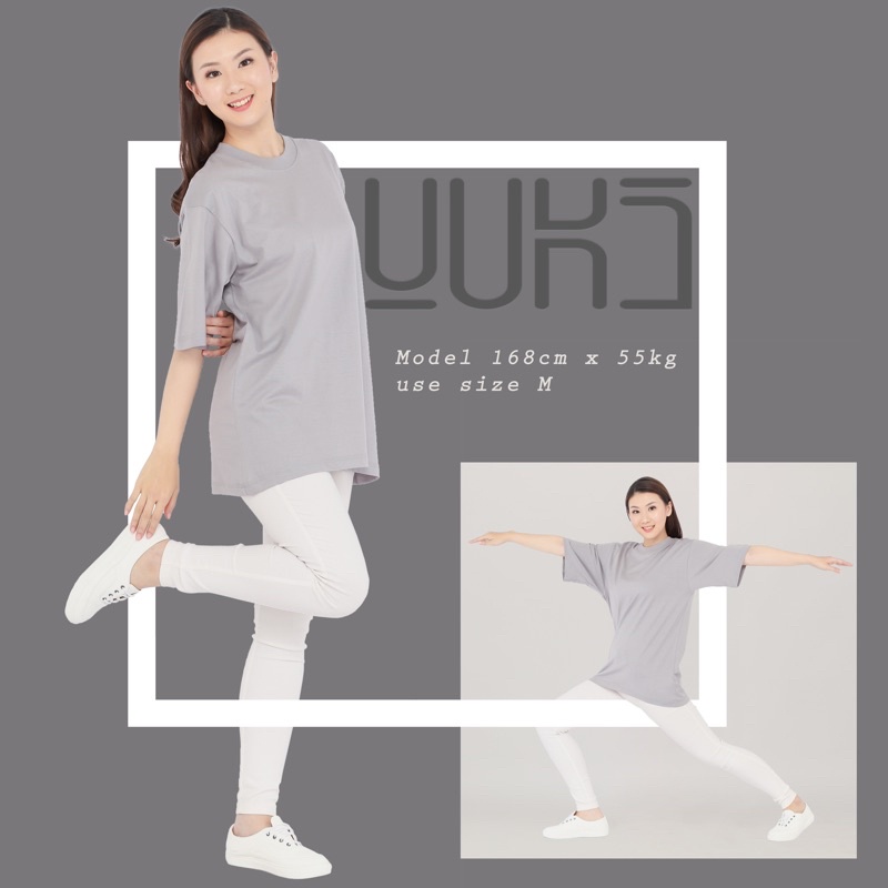 KAOS POLOS OVERSIZE PRIA & WANITA COTTON COMBED 24s BAJU BIG SIZE KOREAN STYLE TSHIRT OVERSIZED-Ash Grey