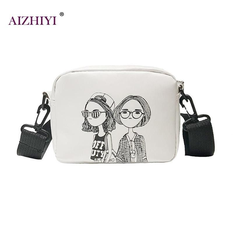 Tas Selempang Wanita Hitam Putih Cantik Bahan Kanvas