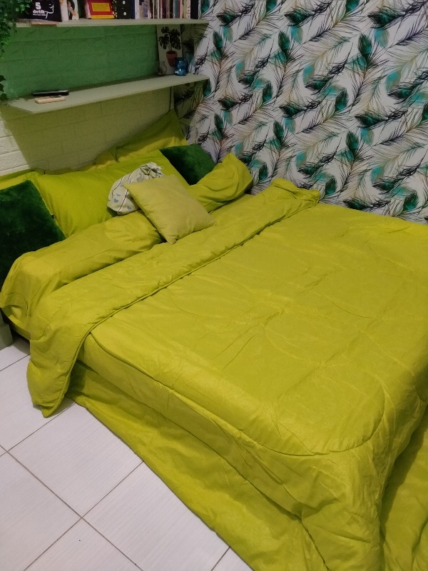 Bedcover + Sprei Polos 160x200 Tinggi 30 Quincy Vallery Warna Merah - Queen 160 - Internal - Bc Val