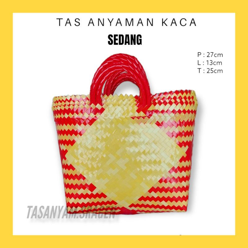 Tas Anyam Plastik Kaca Kilap / Tas Original / Tas Sembako / Tas Belanja / Tas Souvenir Tas Parcel
