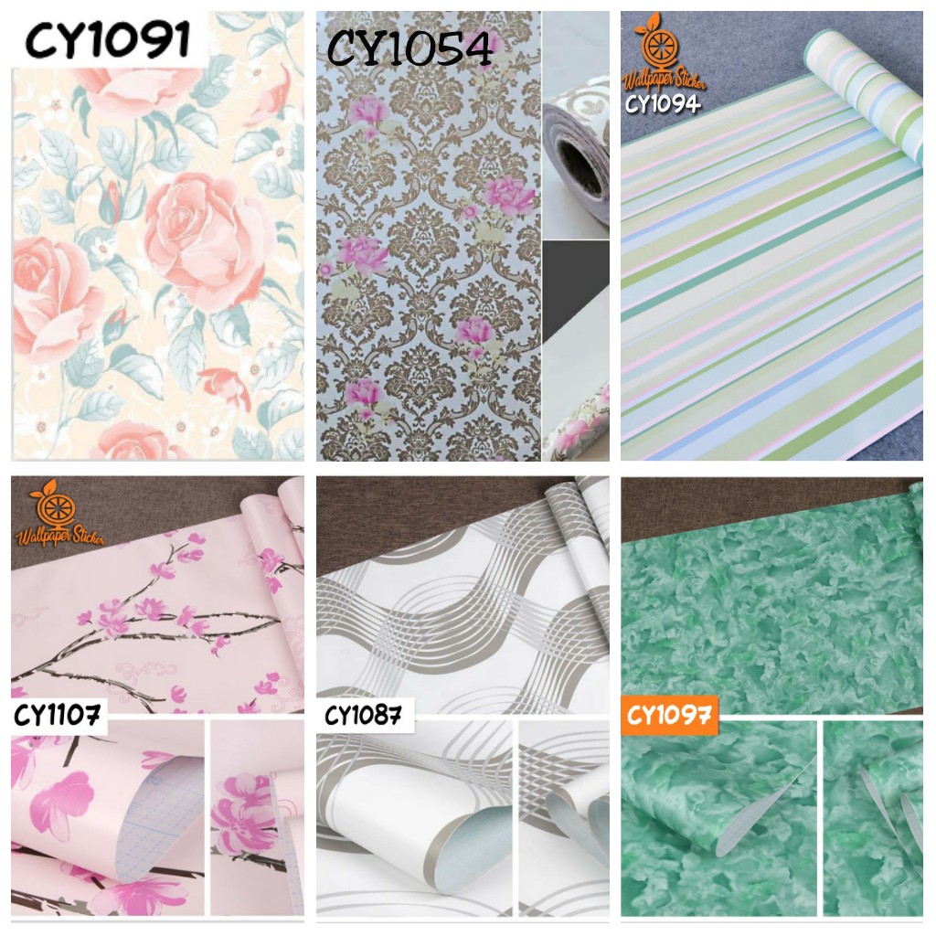 Wallpaper dinding batik stiker dinding polos Murah Best Seller Quality Free Perekat wallpaper dinding kamar tidur motif kayu coklat