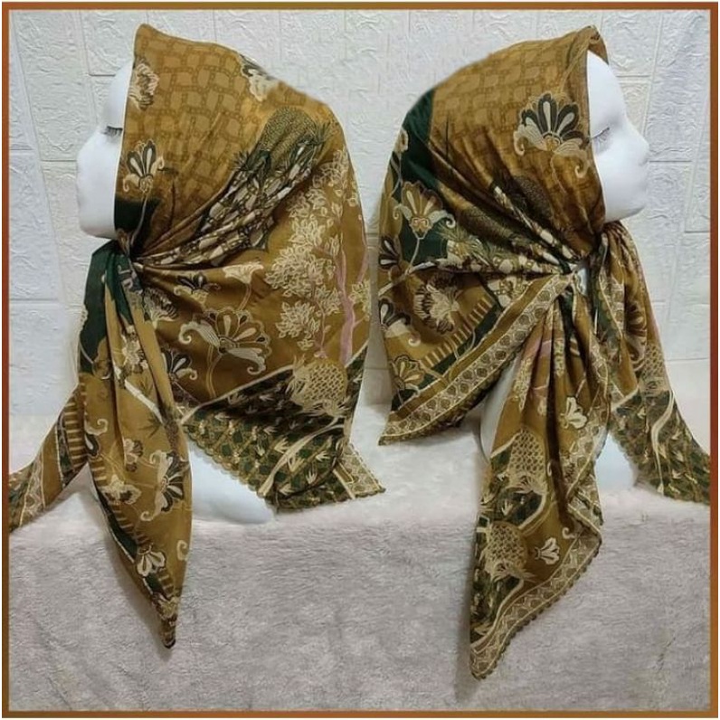 hijab segi empat motif deenay kw hijab voal laser cut
