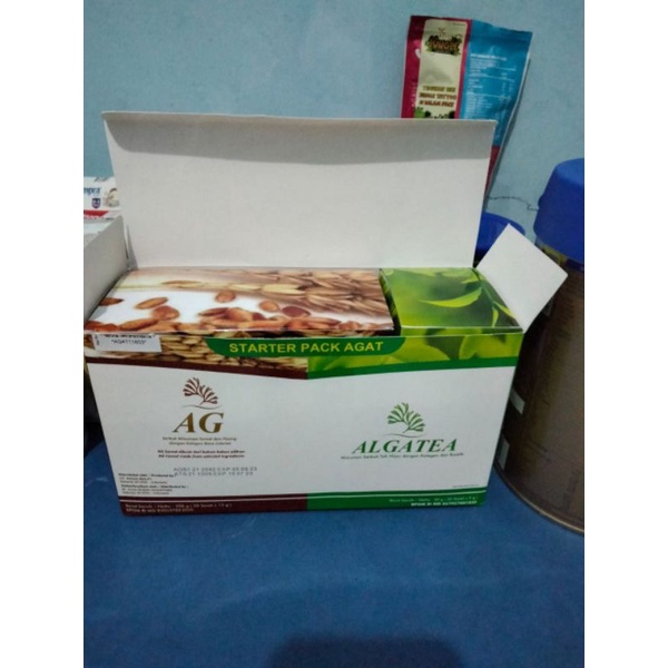 AGAT ( PAKET HEMAT AGAT : ALGA GOLD + ALGA TEA ) 20 SASET ALGA GOLD @ 15GR + 20 SASET ALGA TEA @ 2GR