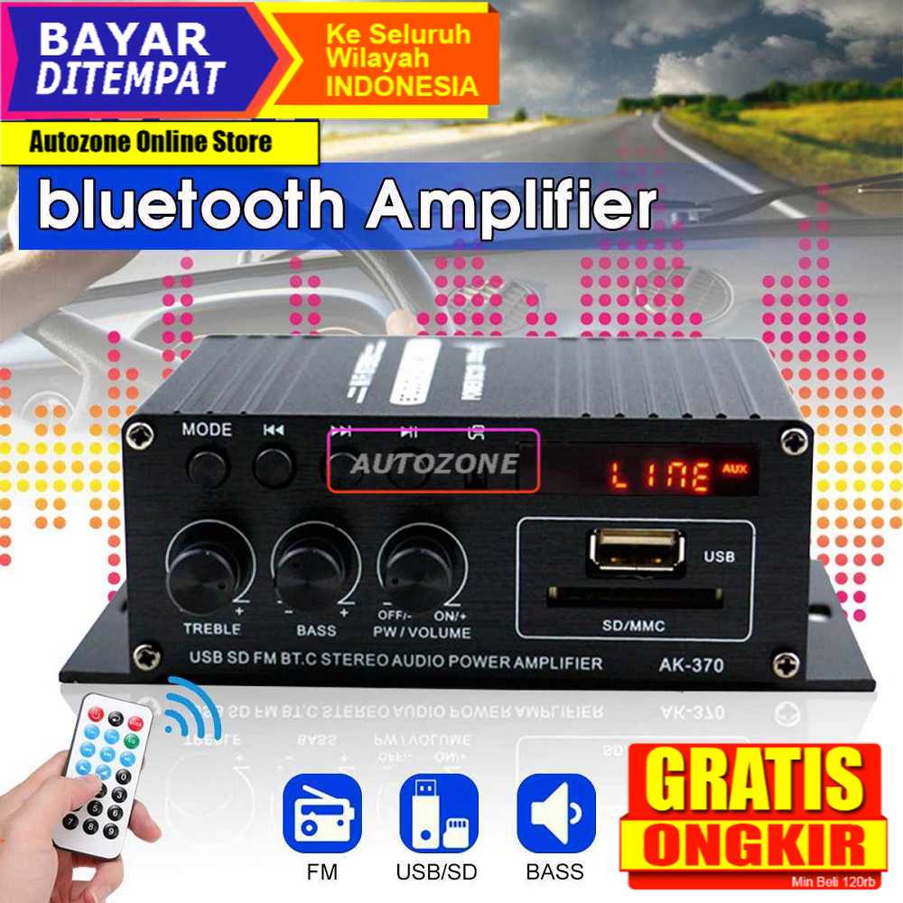 Leory Penguat Daya Audio Bluetooth Car Power Amplifier 12V 40W AK370
