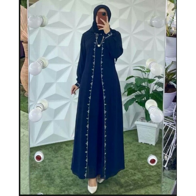 "DK" { BISA-COD }{ REAL-PICT 100% } GAMIS SYAFIRA LIMITED EDITION DRESS CERUTY PREMIUM COMBINASI PAY