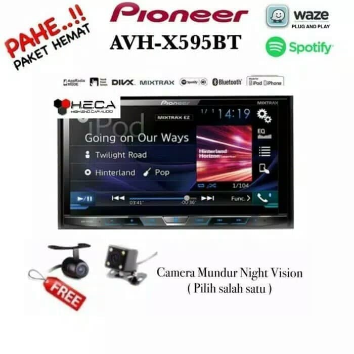 Paket audio mobil pioneer AVH 595 BT head unit double din pioneer 595B