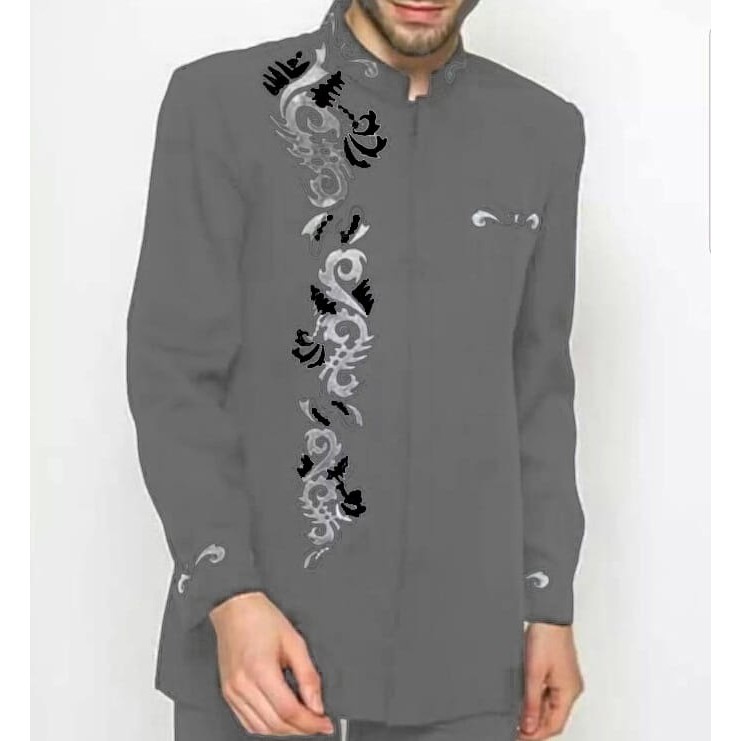 Kemeja Koko Muslim Jefri Grey