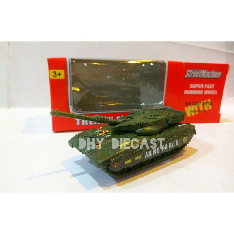 Miniatur Street Machine Tank Waja Diecast Mobil Tank Baja Army Force Unit 26039 Pro Engine