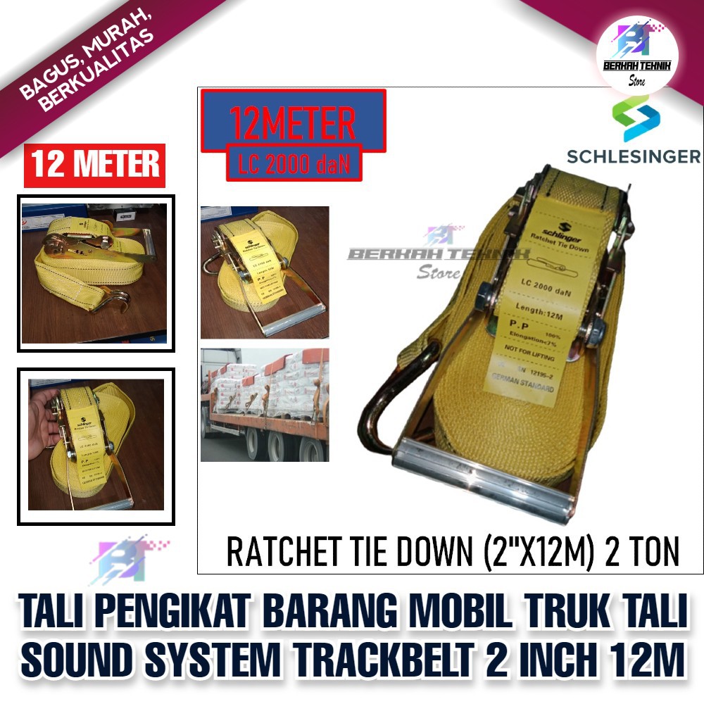 Tali Pengikat Barang Mobil Truk Tali Sound System Trackbelt 2 inch 12m