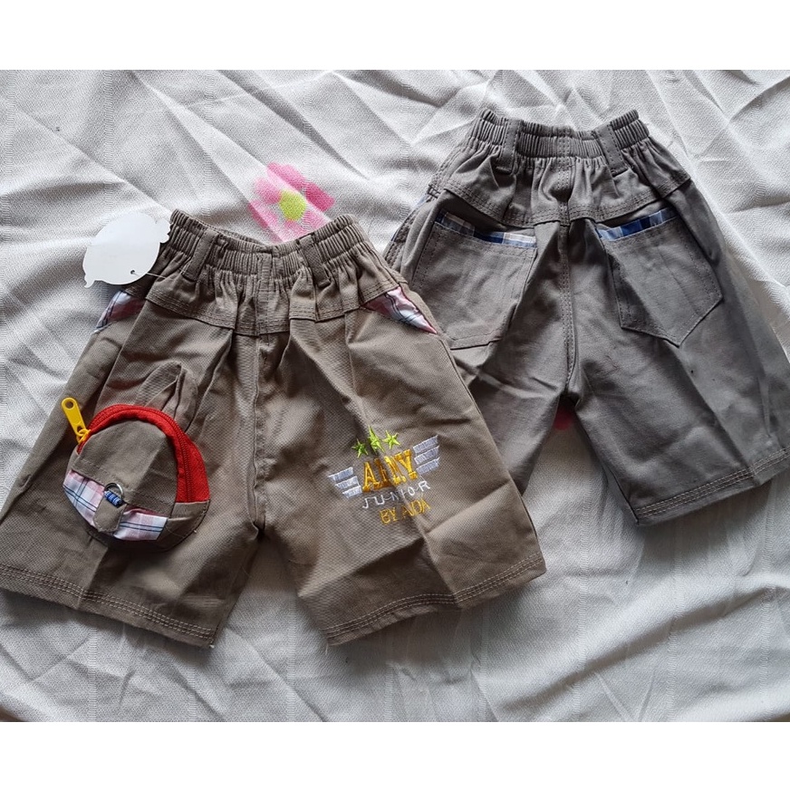 CELANA ANAK CARGO PANTS KIDS PENDEK - saku banyak size S M L polos