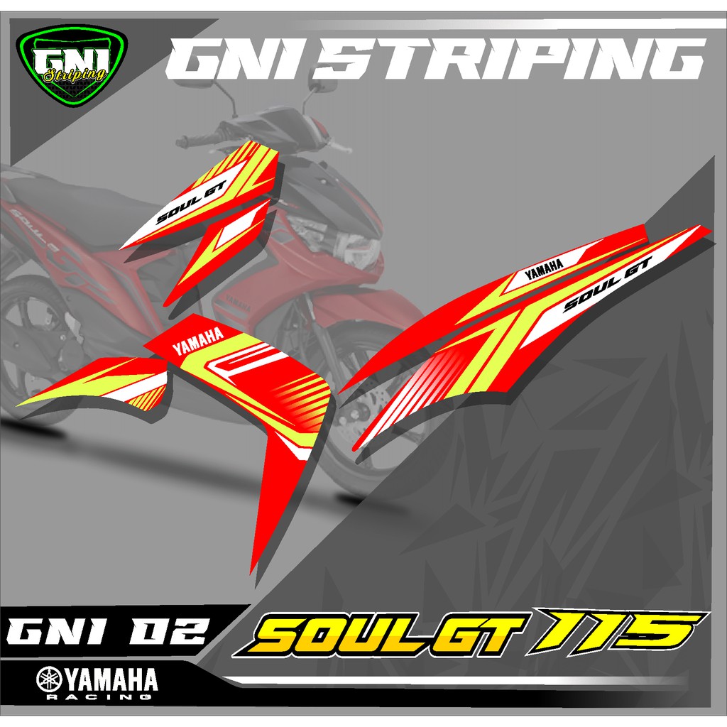 (Promo) Sticker Striping Aksesoris Motor MIO SOUL GT 2013/2014/2015/2016/2017 Dsain Racing Roadrace