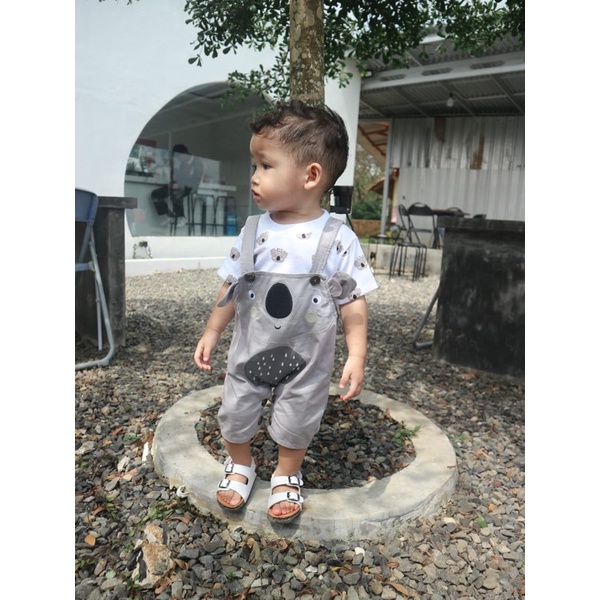 setelan overall anak bayi laki laki balita 6-18 bulan KUMO BEAR / KOALA / ANCHOR WHALE OVERALL / happy lion bear chinos overall jumpsuit  ku