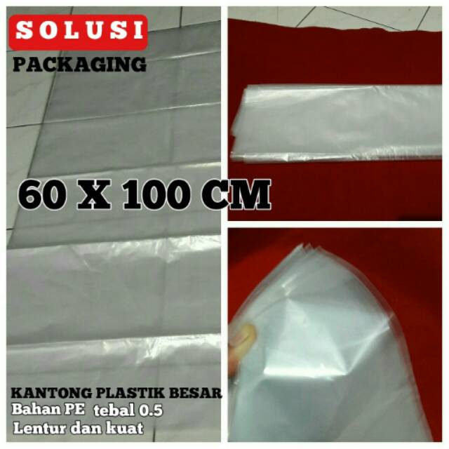 KANTONG PLASTIK BENING 60X100 CM/KANTONG SAMPAH TRANSPARAN