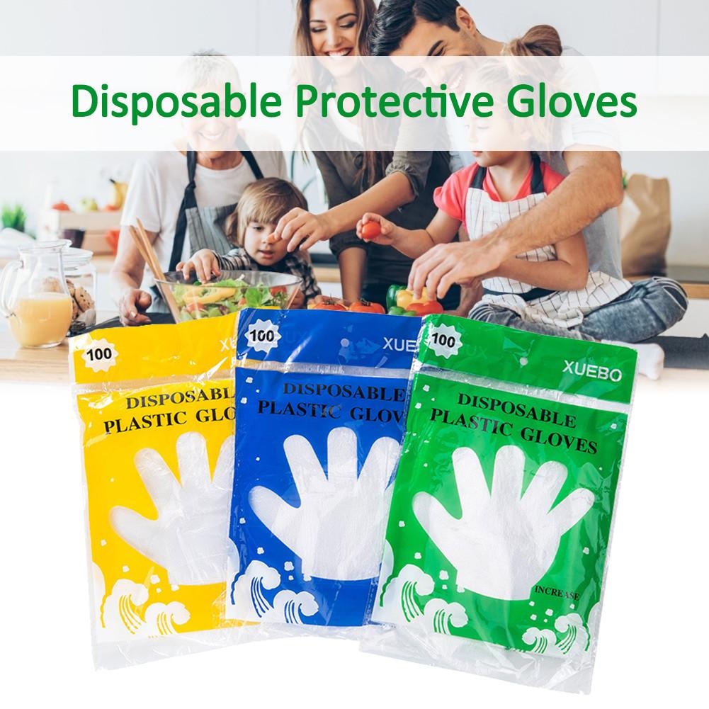 Sarung Tangan Plastik Isi 100pcs Food Grade Steril Disposable Gloves Transparan