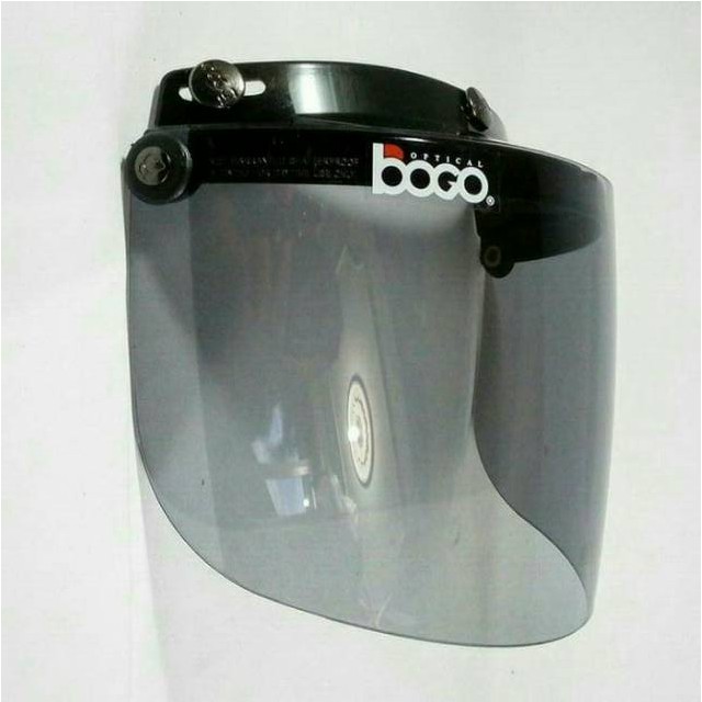 Kaca Bogo Datar Flat ORIGINAL (Kaca Retro/Kaca Helm/Kaca Visor/Visor Helm/BG 05/Hitam/Bening)