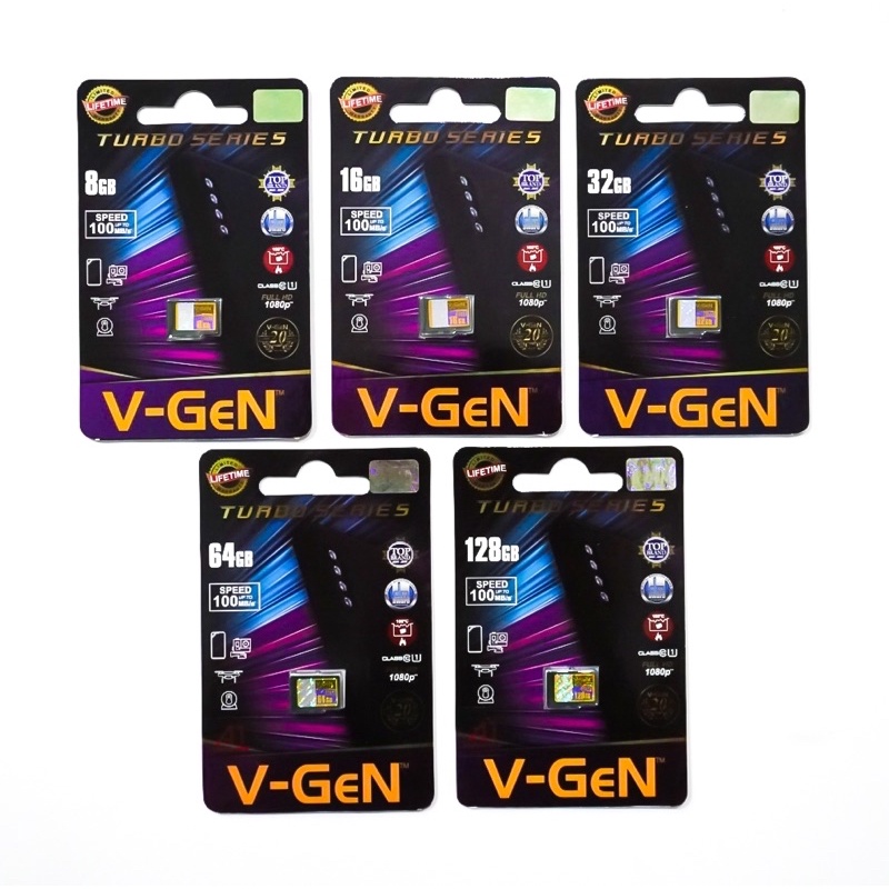 Micro SD 128GB A1 Class 10 V-GeN Turbo Series Memory Card Vgen