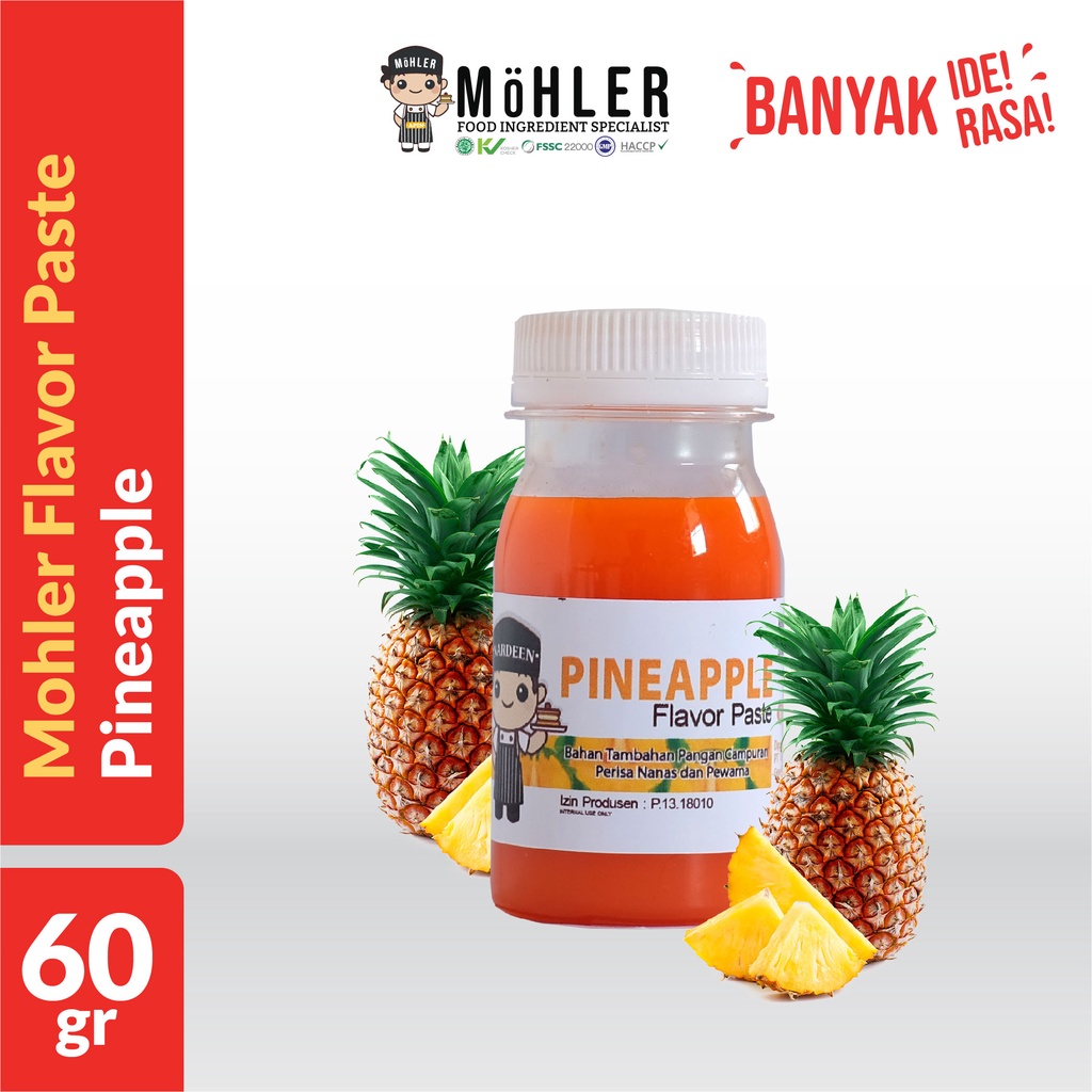 MOHLER Pasta perisa pewarna NANAS / PINEAPPLE (KLIK KOMBO HEMAT BELI 1 GRATIS 1)