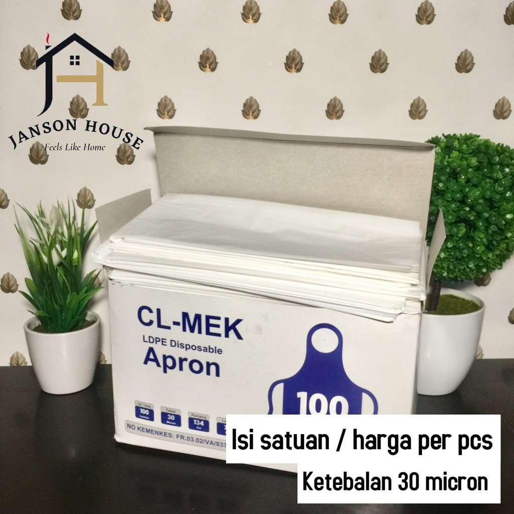 Apron Celemek LDPE Tebal / Apron Medis APD Disposable Satuan