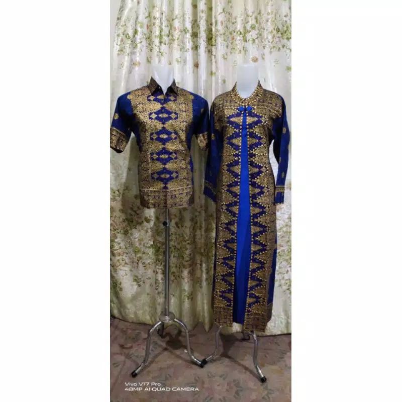 BATIK SONGKET PALEMBANG BIRU NAVY TERBARU