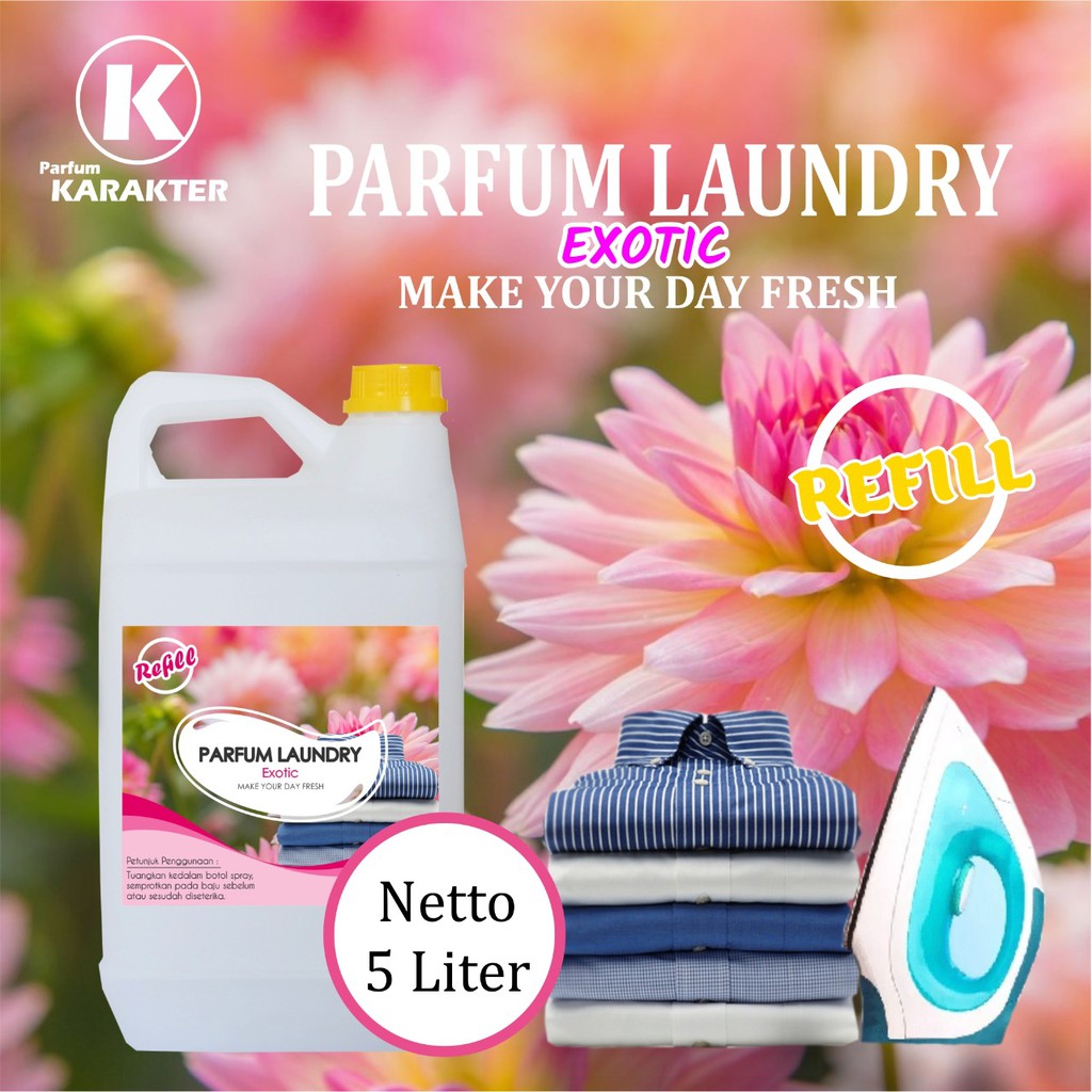 Parfum Laundry aroma Exotic  Bibit Parfum Import Wangi &amp; Tahan Lama  Kemasan 5 liter | Bisa Cod | Terlaris