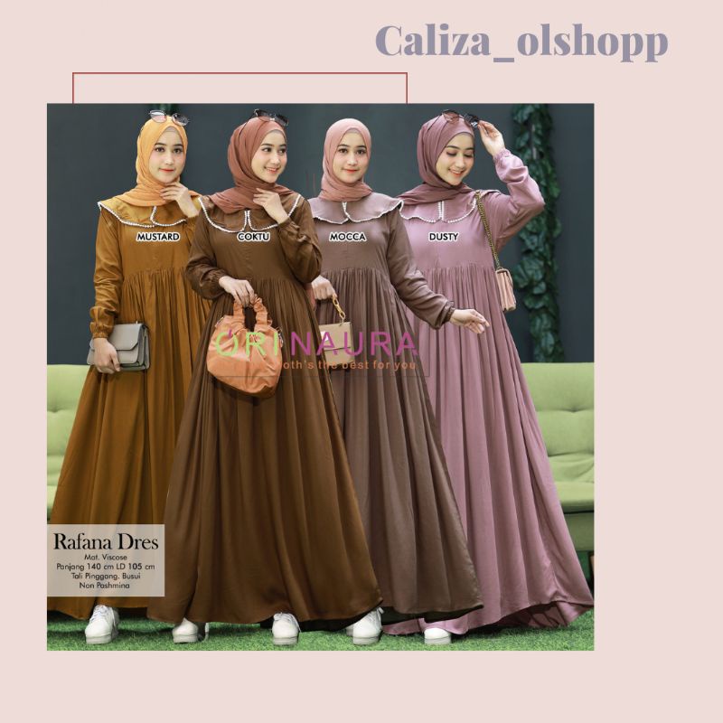 rafana dress by ori naura gamis rayon polos/dres rayon polos