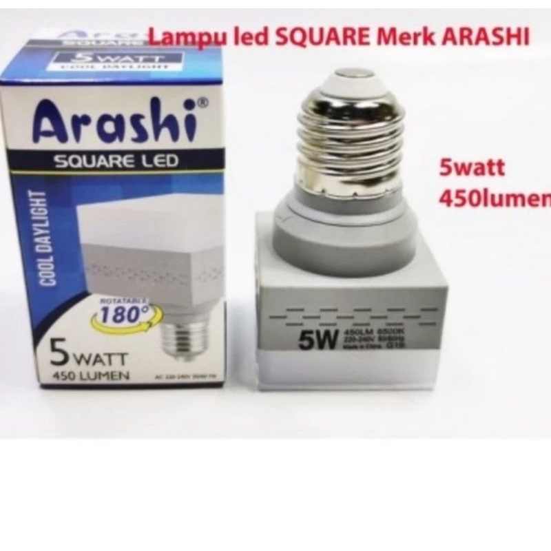 ARASHI square LED 5 Watt / Lampu petak segi 4 GARANSI