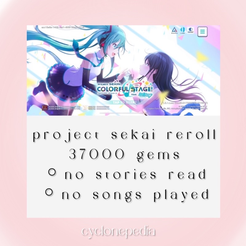 Project Sekai Colorful Stage Feat. Hatsune Miku Reroll Account 37000 GEMS